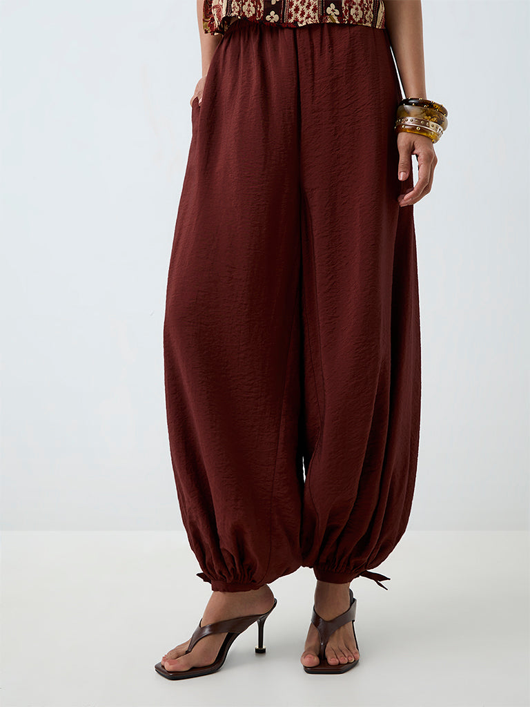 LOV Rust High-Waist Balloon Pants — photo 2
