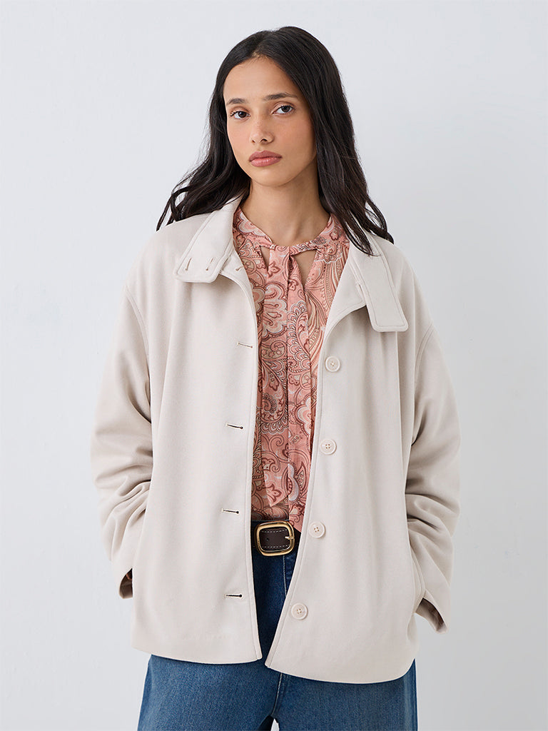 LOV Off-White Suede Jacket — photo 2