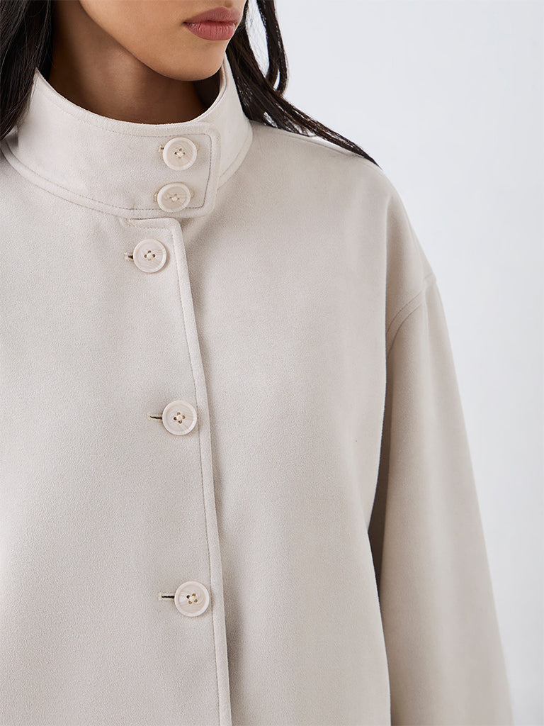 LOV Off-White Suede Jacket — photo 3