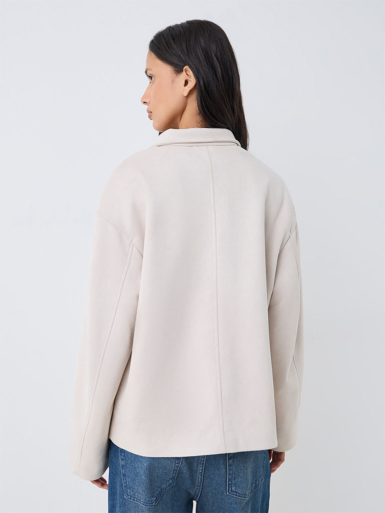 LOV Off-White Suede Jacket — photo 4