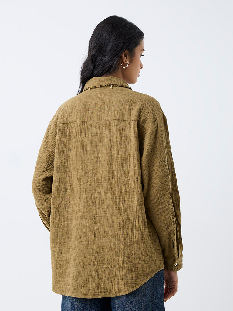 LOV Sage Crinkle-Textured Shirt — photo 4