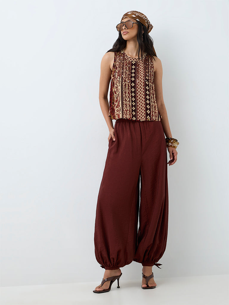 LOV Rust High-Waist Balloon Pants — photo 1