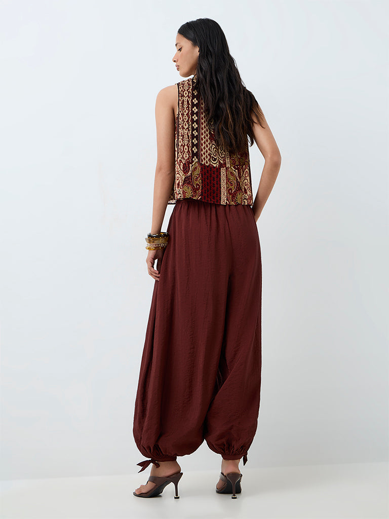 LOV Rust High-Waist Balloon Pants — photo 4
